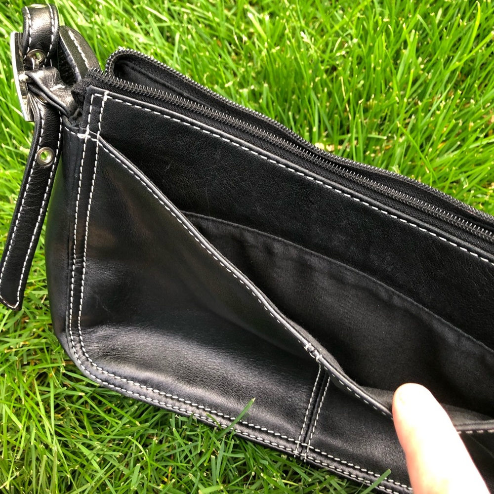 Black Leather Etienne Aigner Purse - Picture 7 of 10